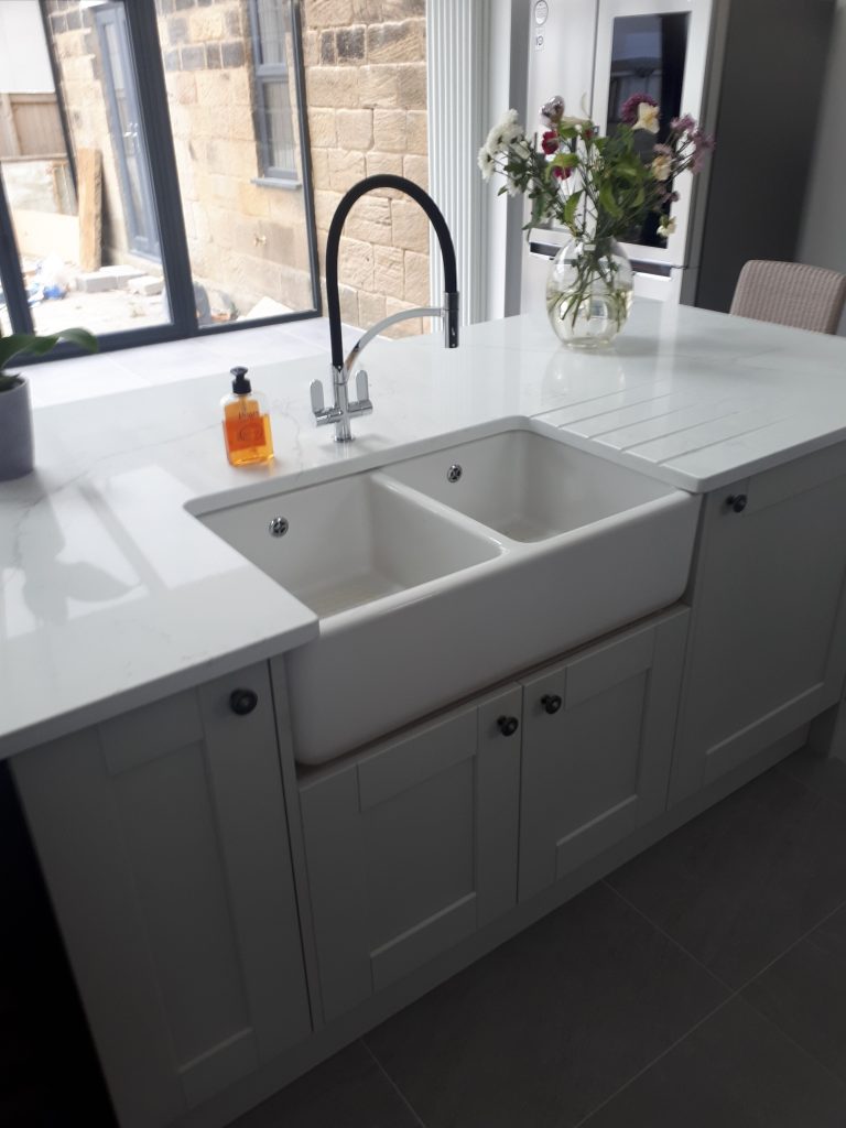 Belfast Sink with Howden's Kitchen Cabinets | CL Joinery