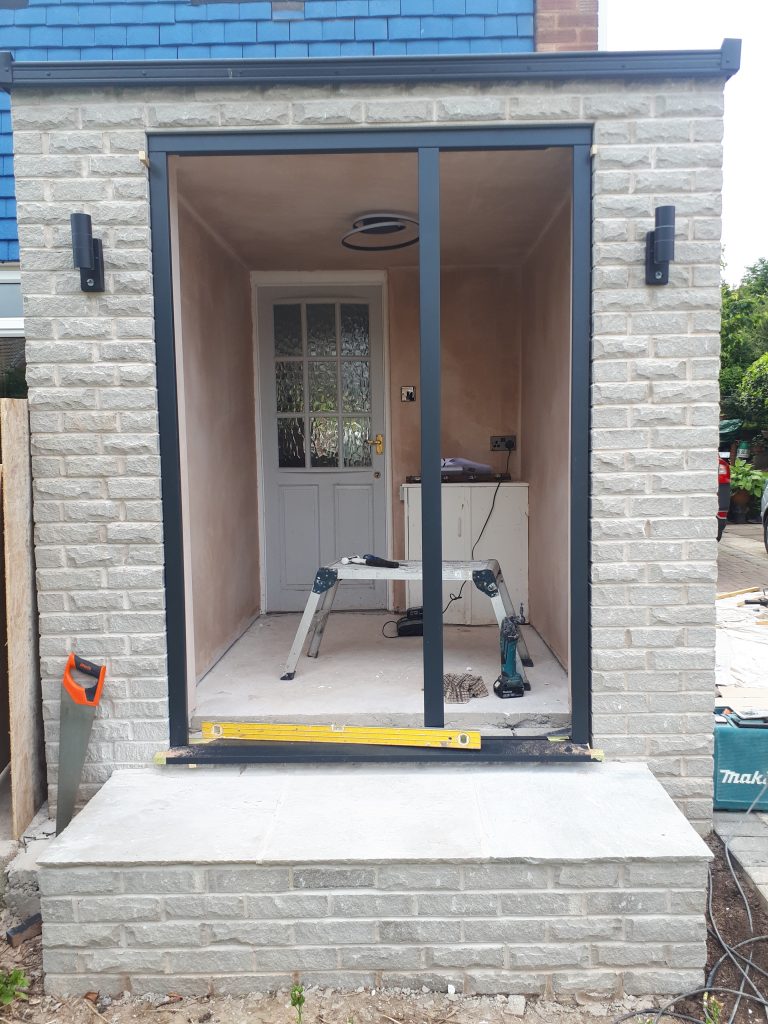 Frame ready for external door to be installed by CL Joinery